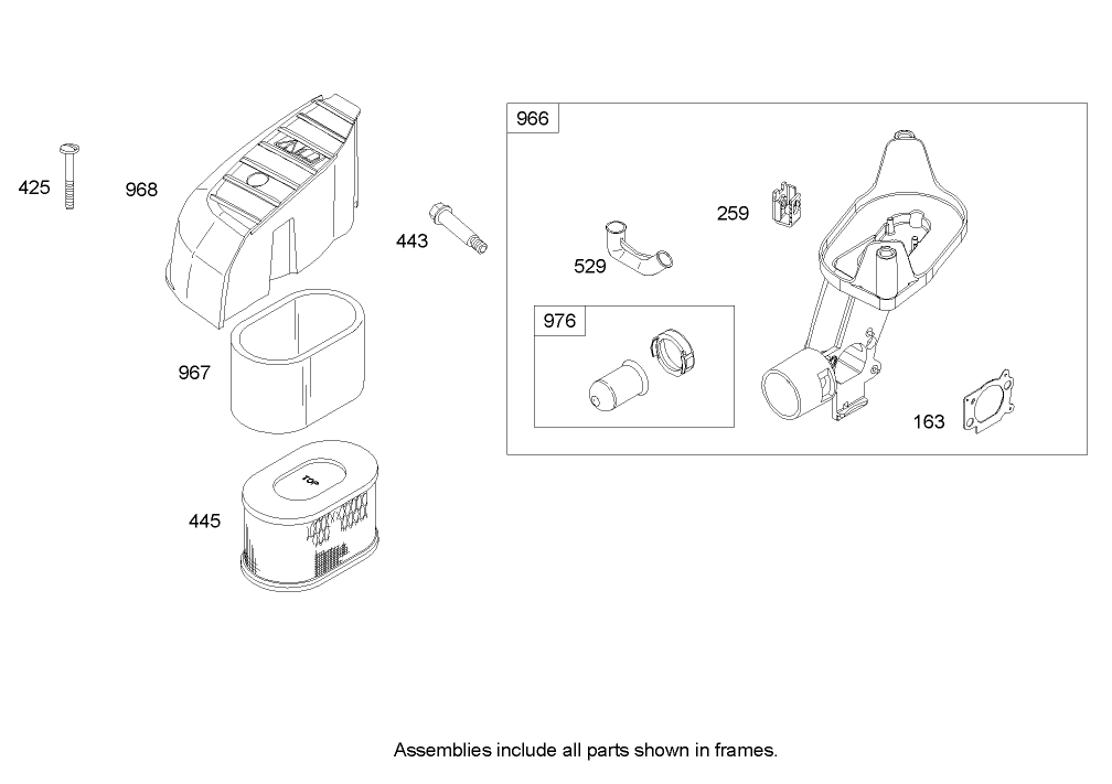 Air Cleaner Assembly  Briggs and Stratton 122607-0116-E1