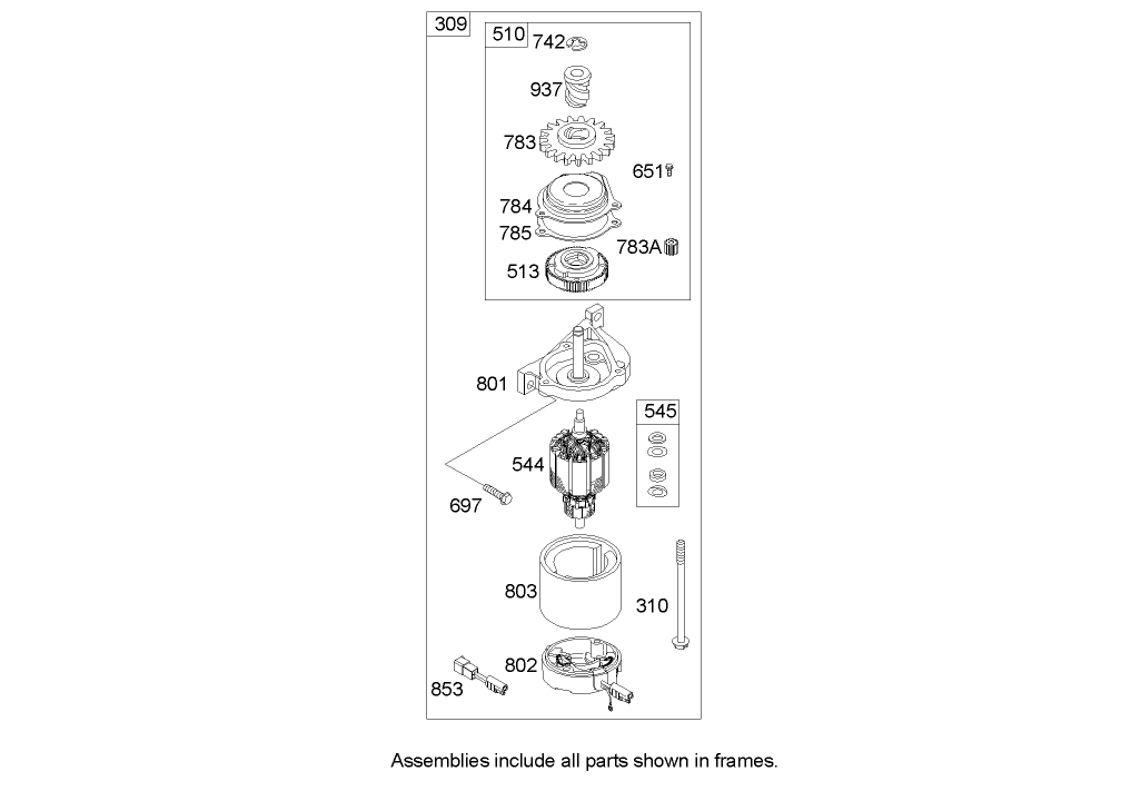 Starter Assembly  Briggs and Stratton 122607-0116-E1