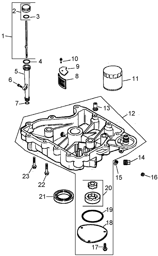 Oil Pan / Lubrication Assembly  Kohler CV15T-41629