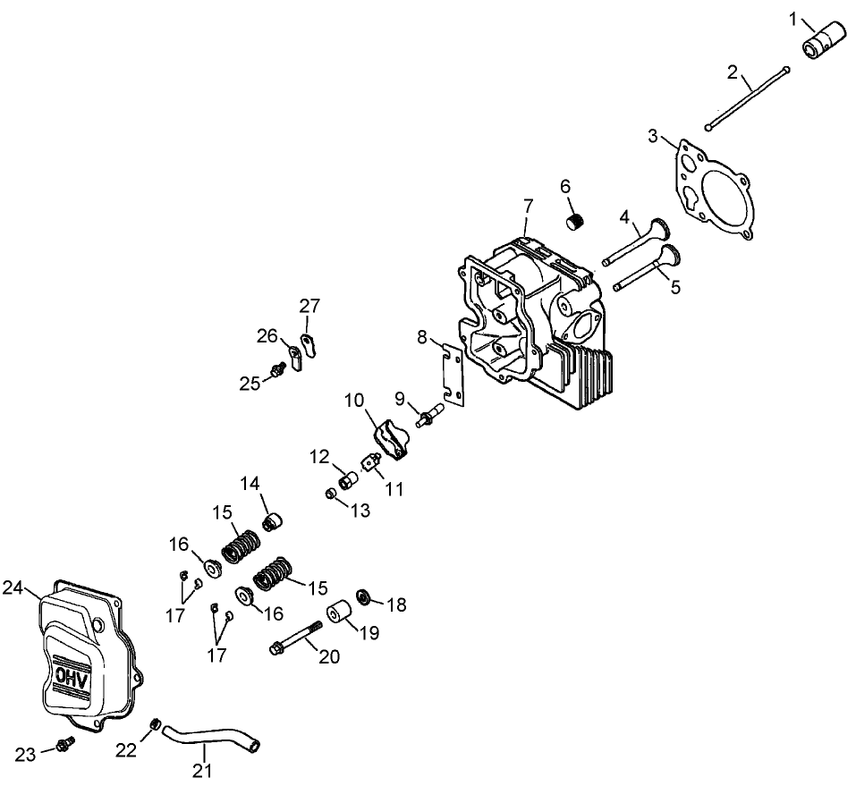 Head / Valve / Breather Assembly  Kohler CV15T-41629