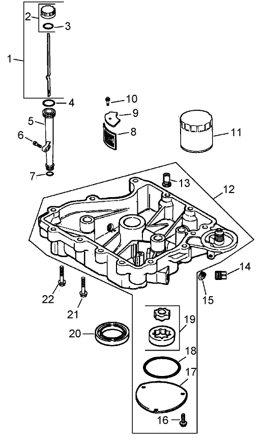 Oil Pan / Lubrication Assembly  Kohler CV15S 41630