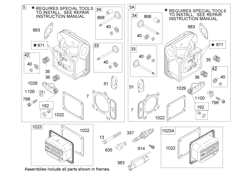 Cylinder Head Assembly  Briggs and Stratton 406777-0157-E1