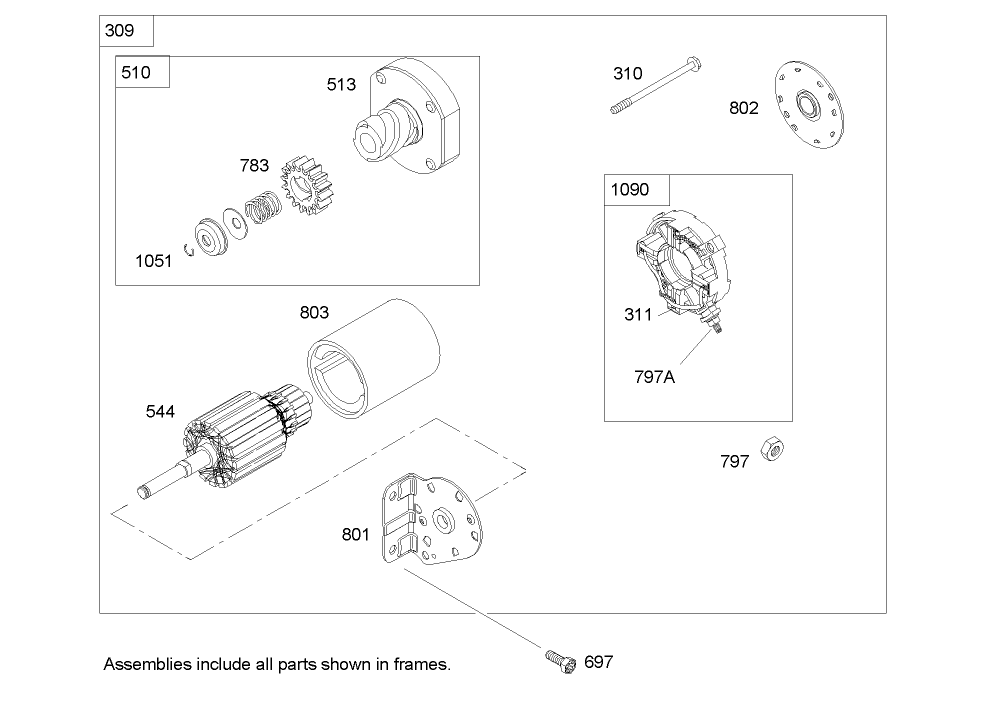 Starter Assembly  Briggs and Stratton 406777-0157-E1