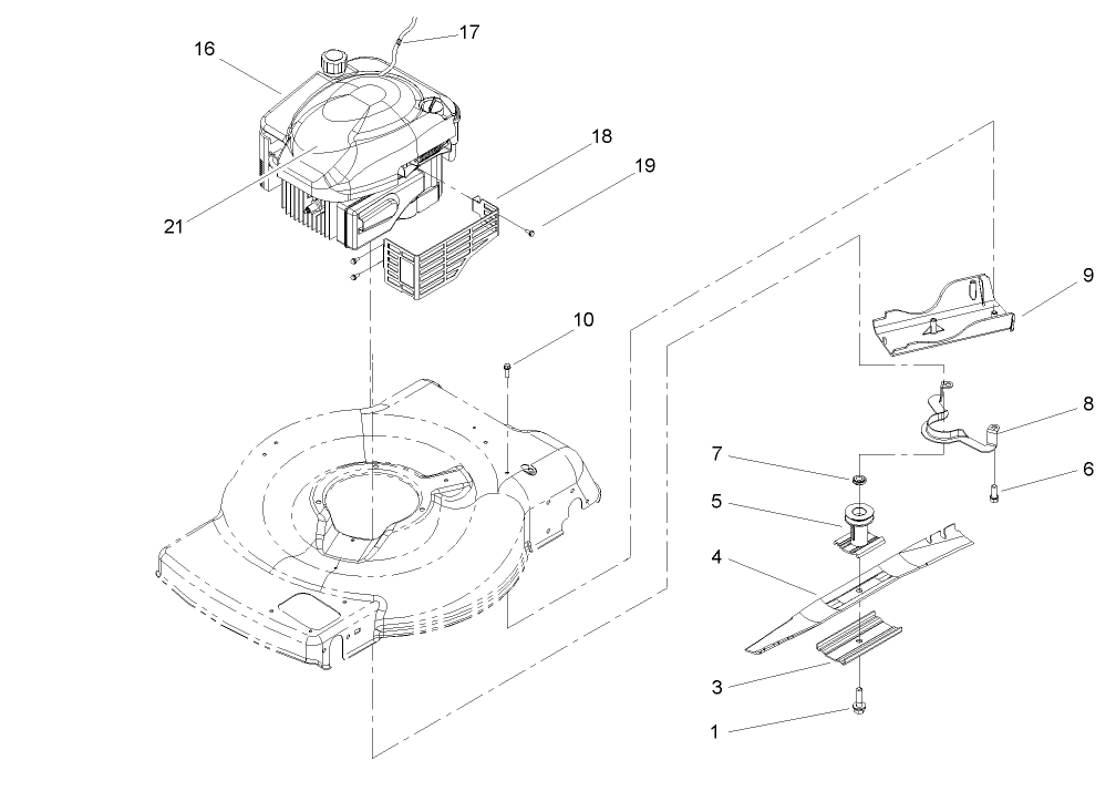 Engine and Blade Assembly