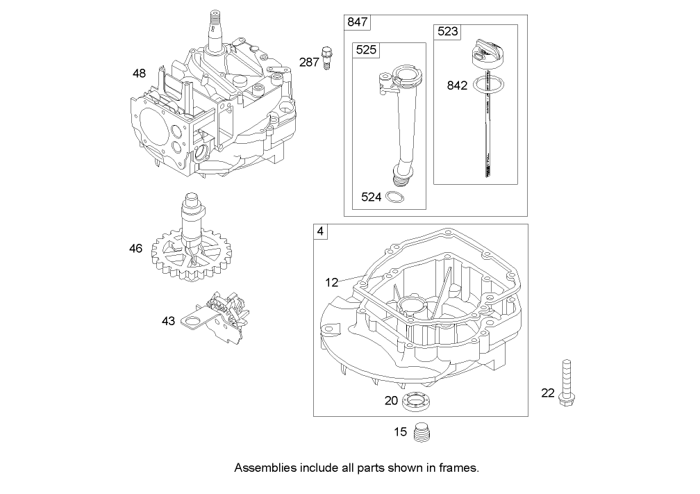 Crankcase Assembly  Briggs and Stratton 122K02-0172-E1