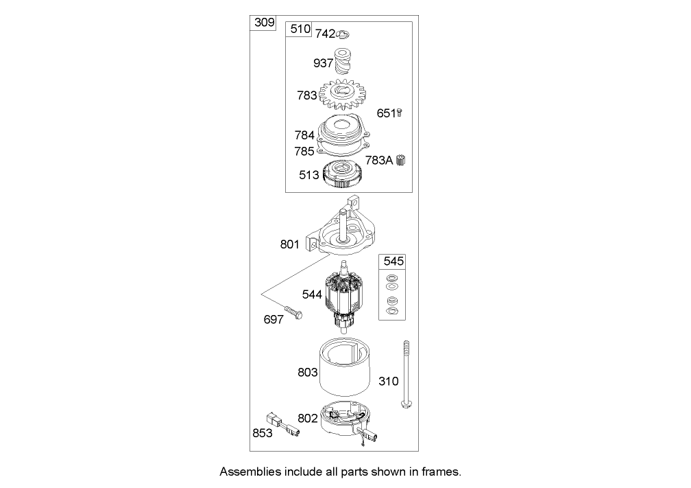 Electric Starter Assembly  Briggs and Stratton 122K02-0172-E1