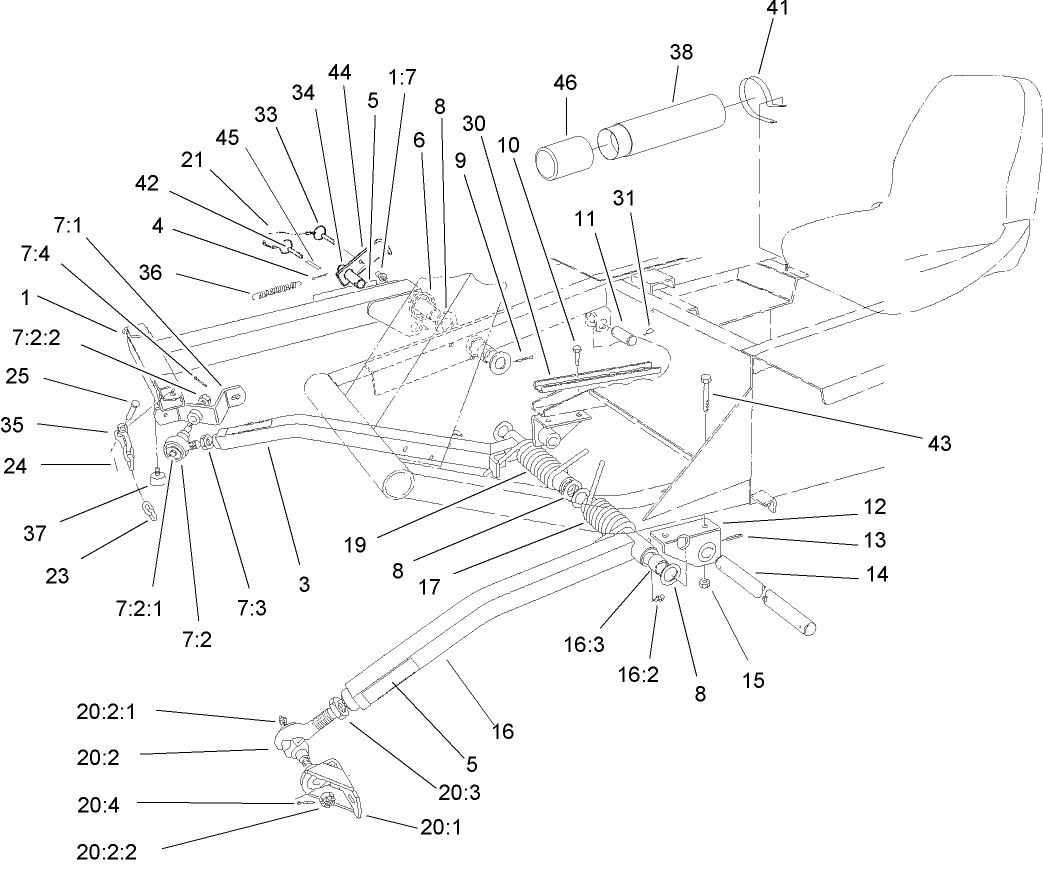 Push Arm and ROPS Assembly