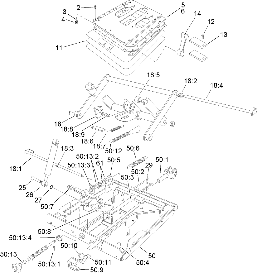 Seat Suspension Assembly No. 107-1188
