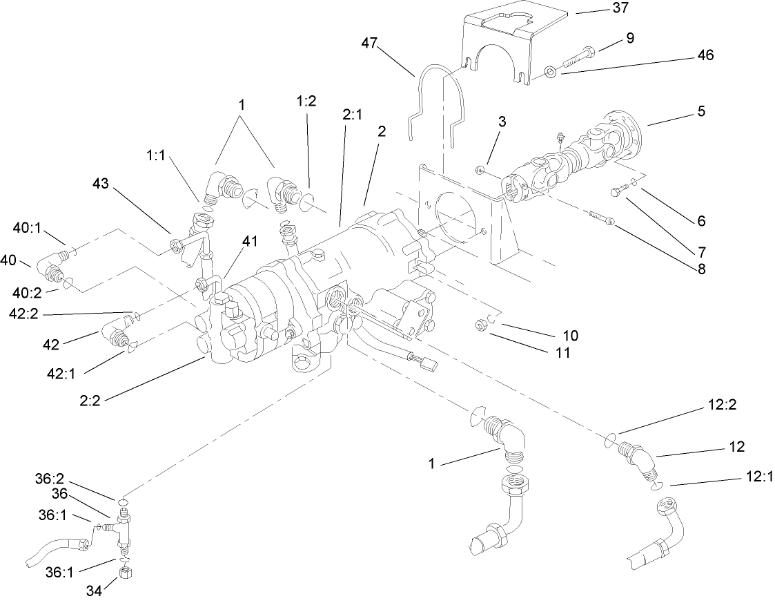 Hydrostat and Gear Motor Assembly