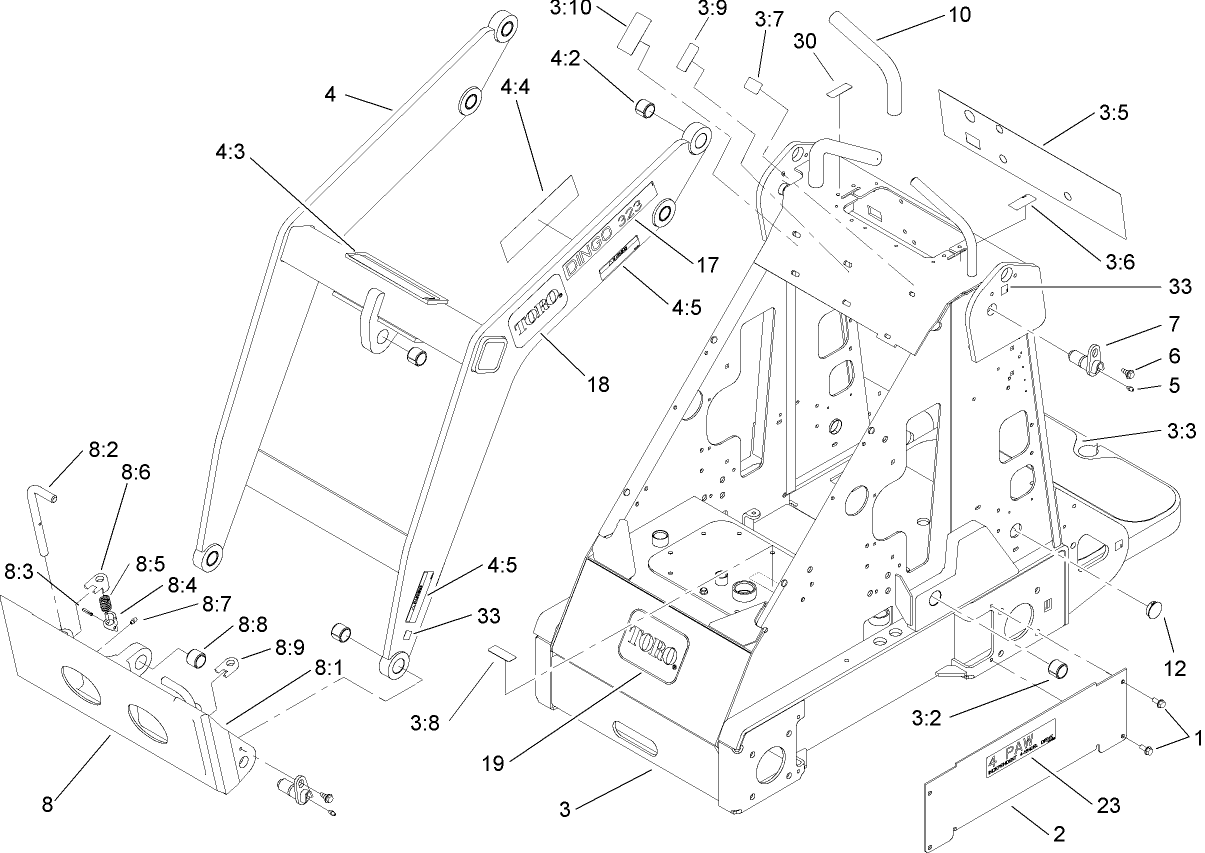 Frame and Loader Arm Assembly
