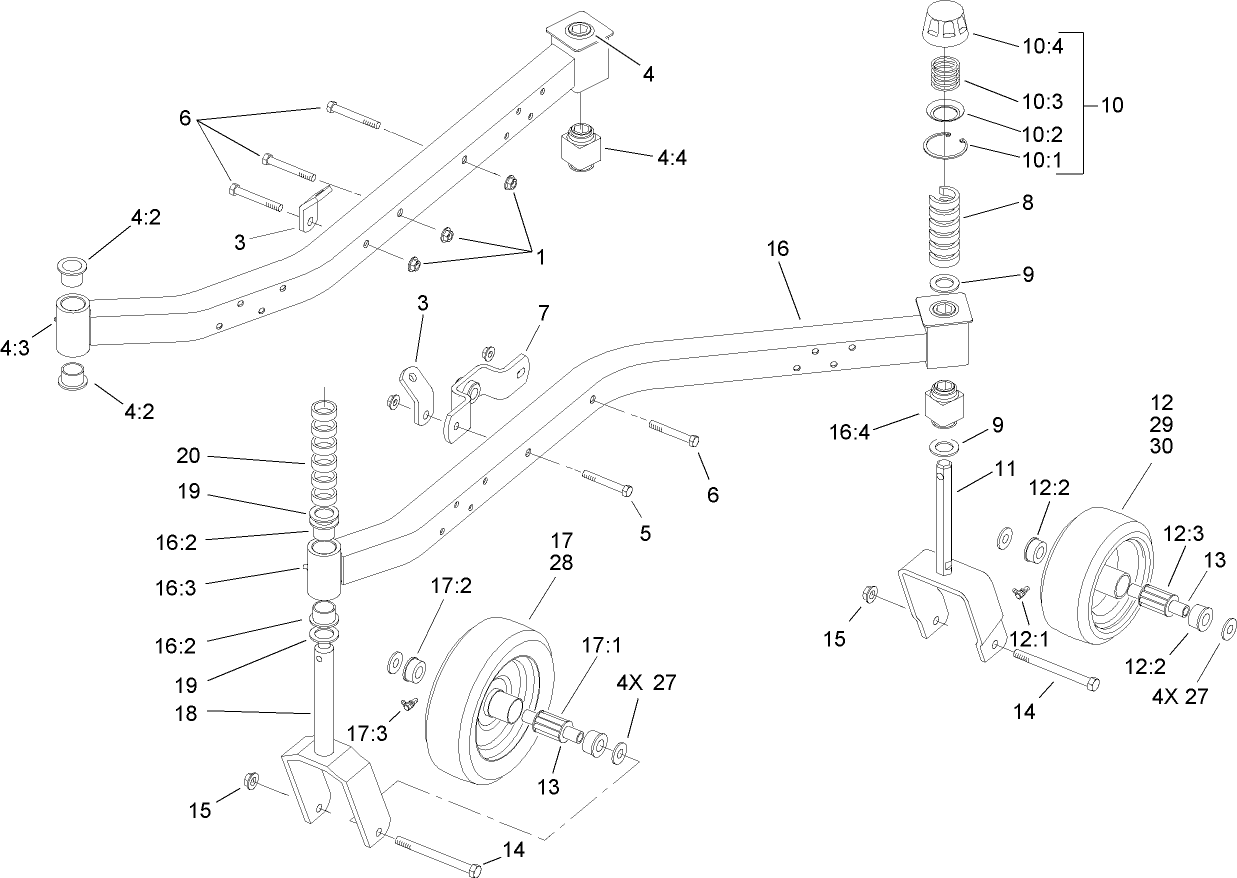 Lift Arm and Castor Arm Assembly