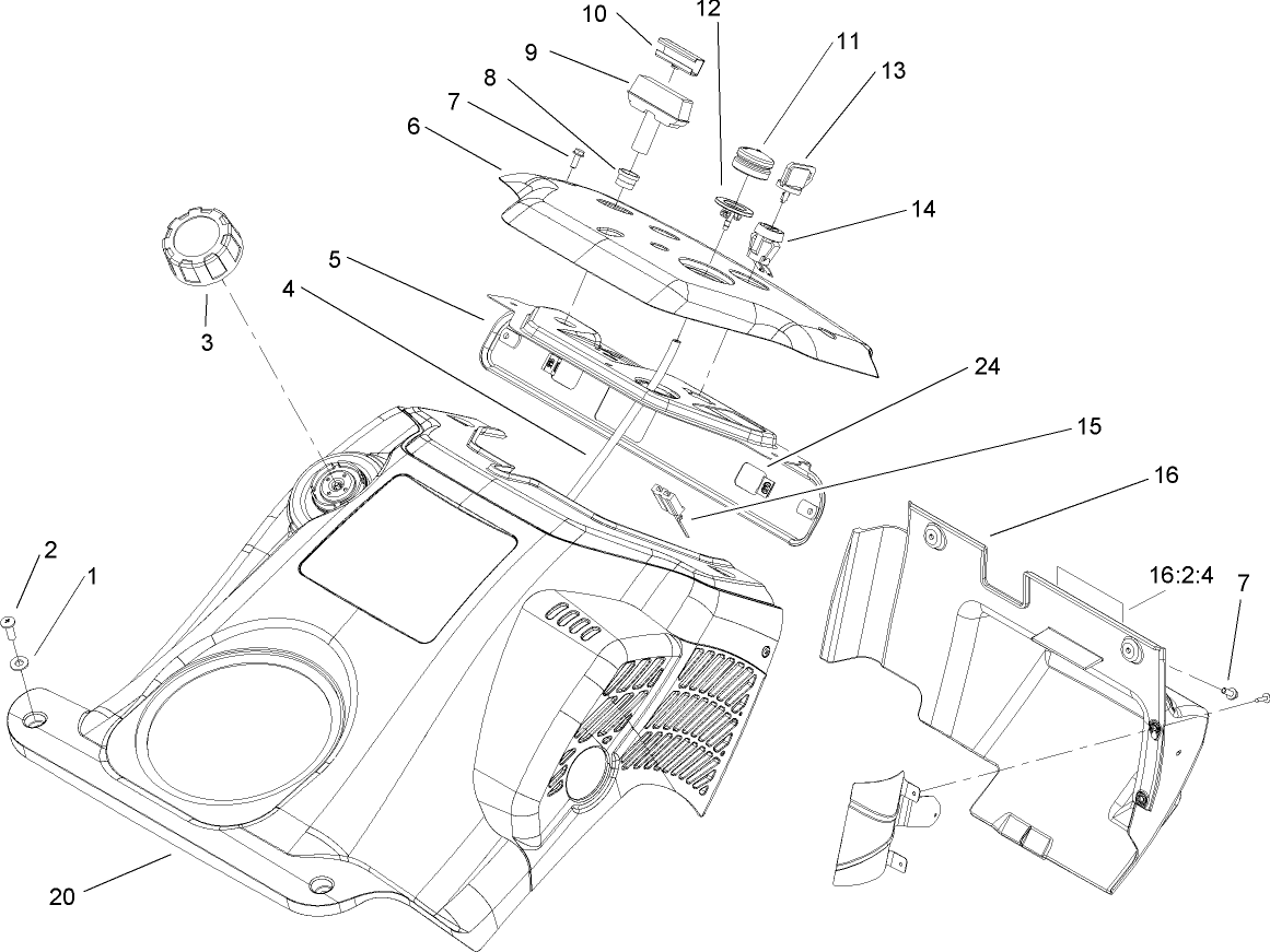 Upper Shroud and Control Panel Assembly
