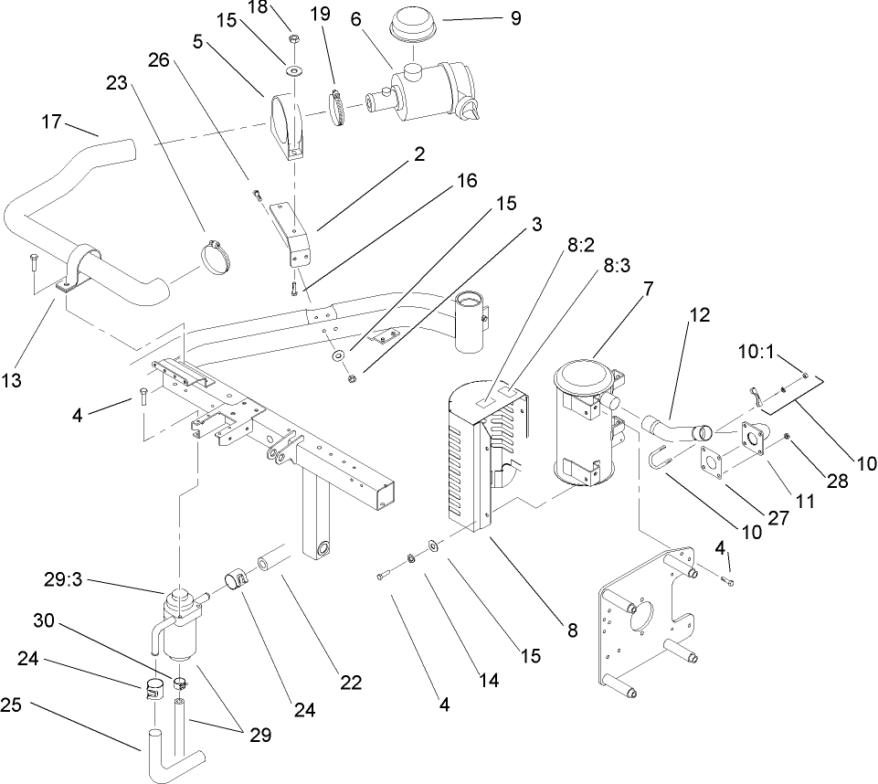 Air Cleaner and Exhaust Assembly