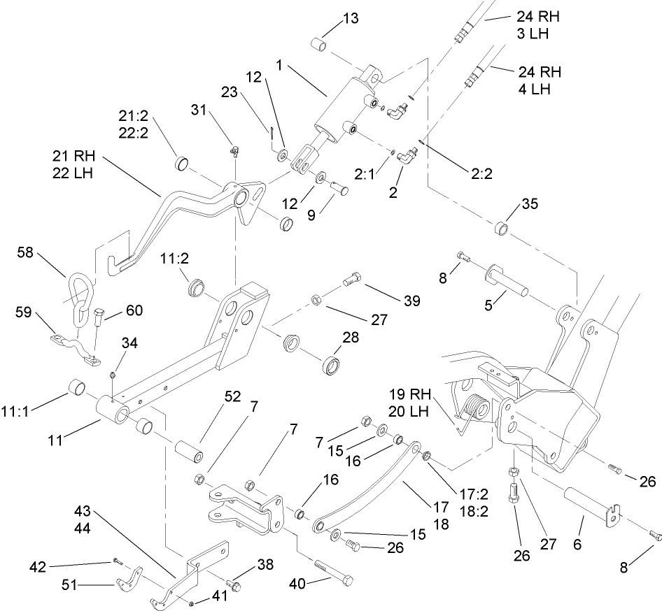 Left Hand and Right Hand Lift Arm Assembly