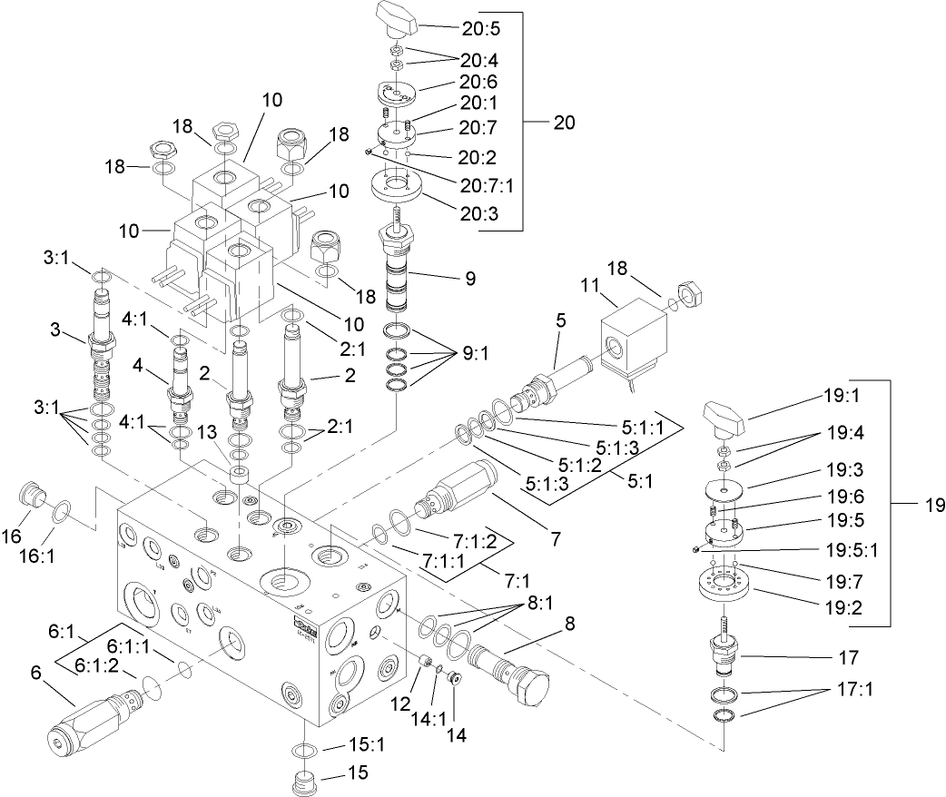 Mow/Lift Manifold Assembly No. 107-2570