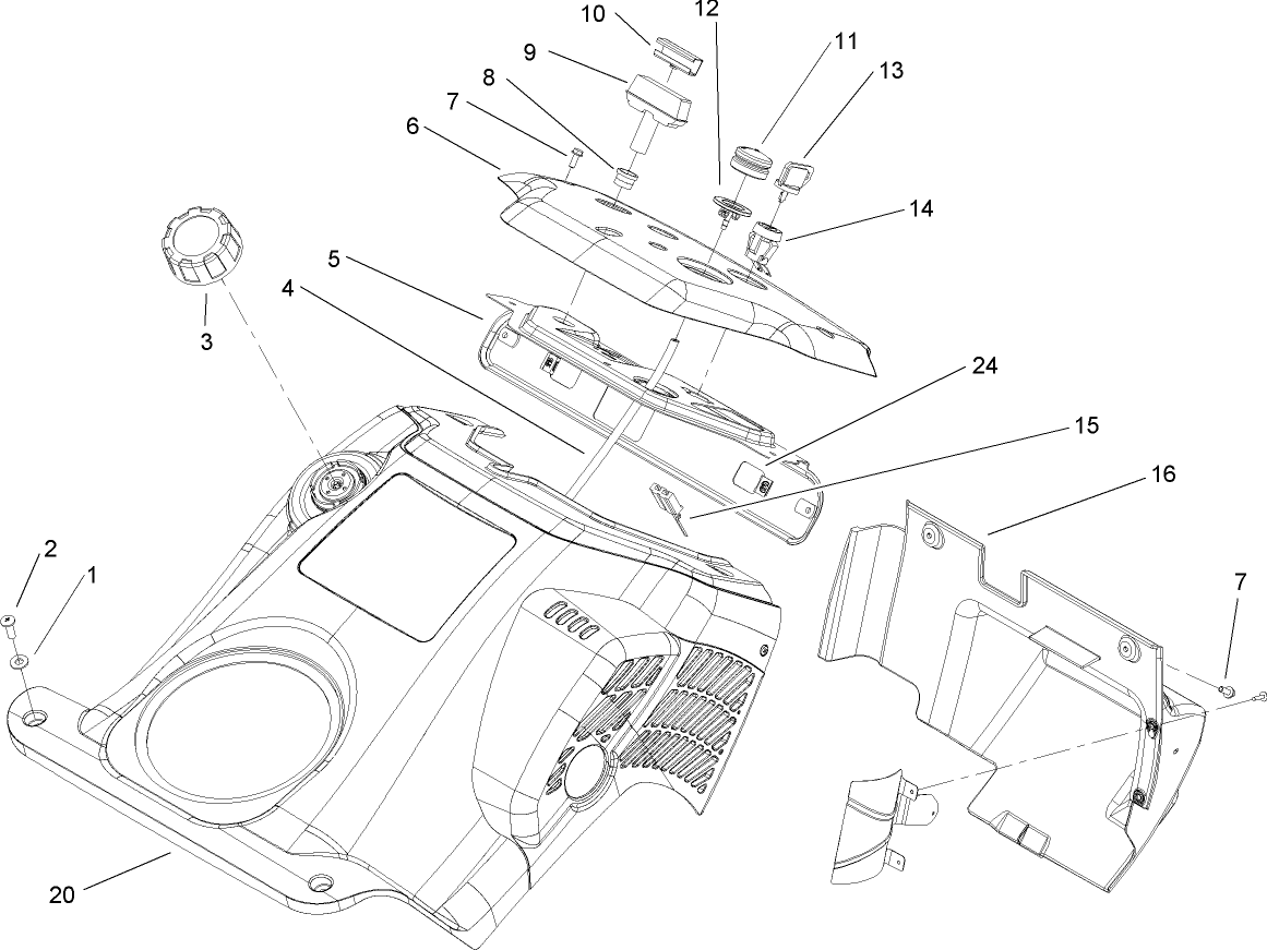 Upper Shroud and Control Panel Assembly