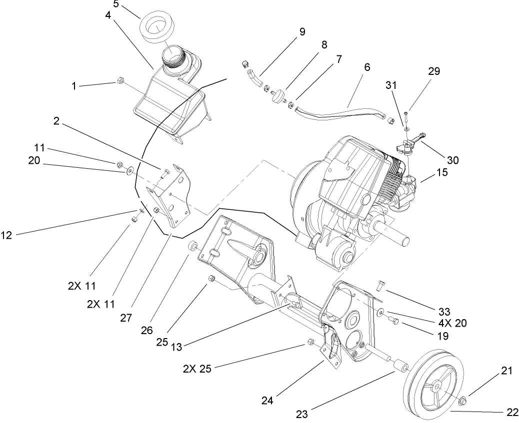 Engine and Frame Assembly