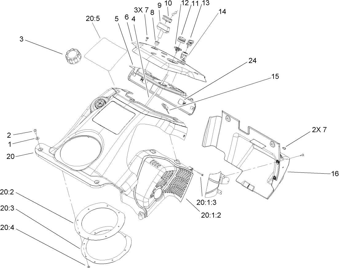 Upper Shroud and Control Panel Assembly