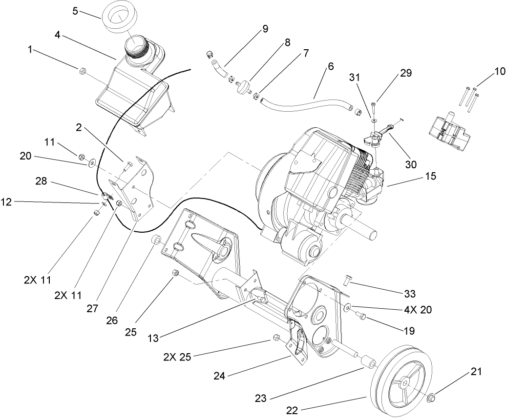 Engine and Frame Assembly