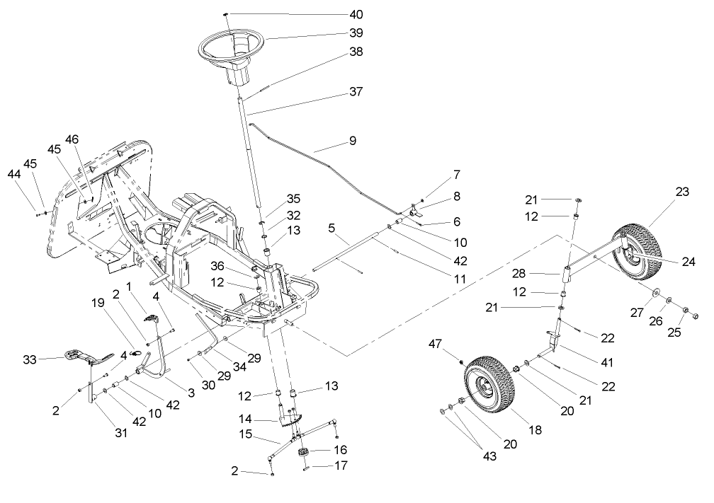 Front Axle and Steering Assembly