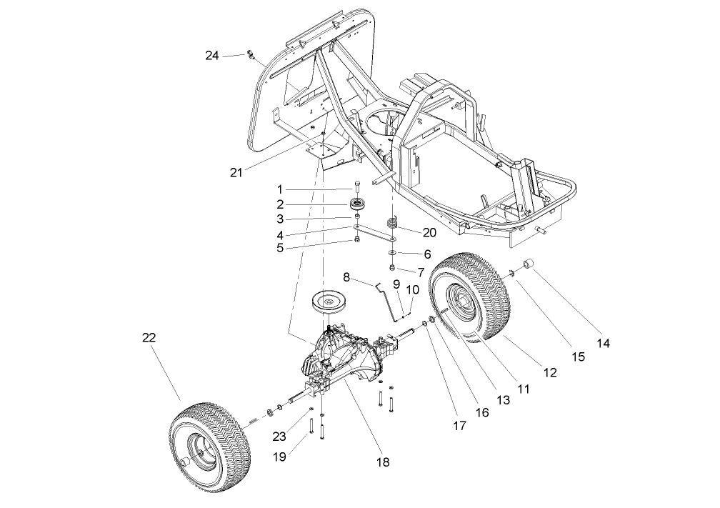 Rear Wheel and Transmission Assembly