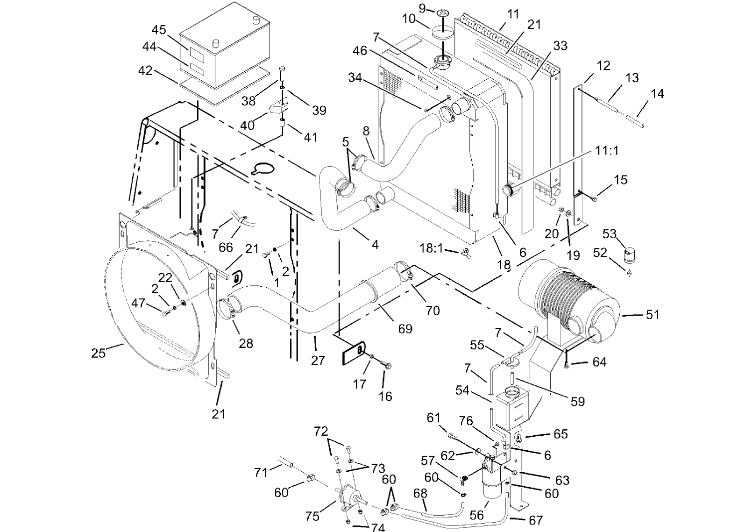 Radiator, Oil Cooler and Air Cleaner Assembly