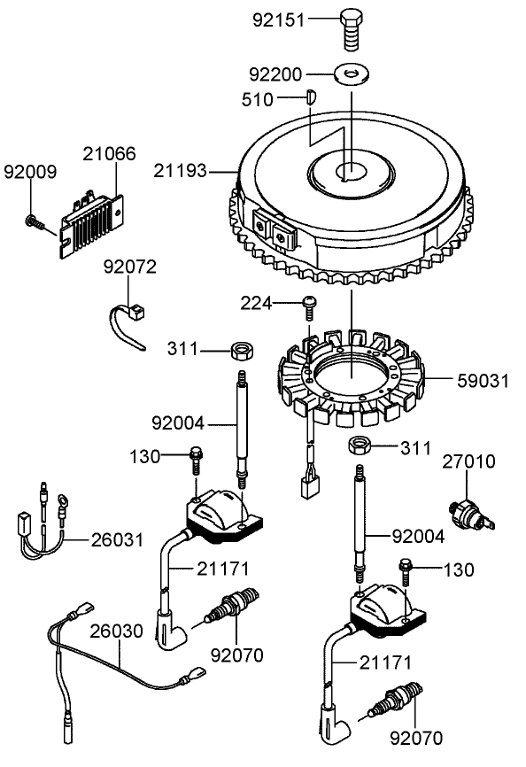 Electrical Equipment Assembly  Kawasaki FH580V-AS14