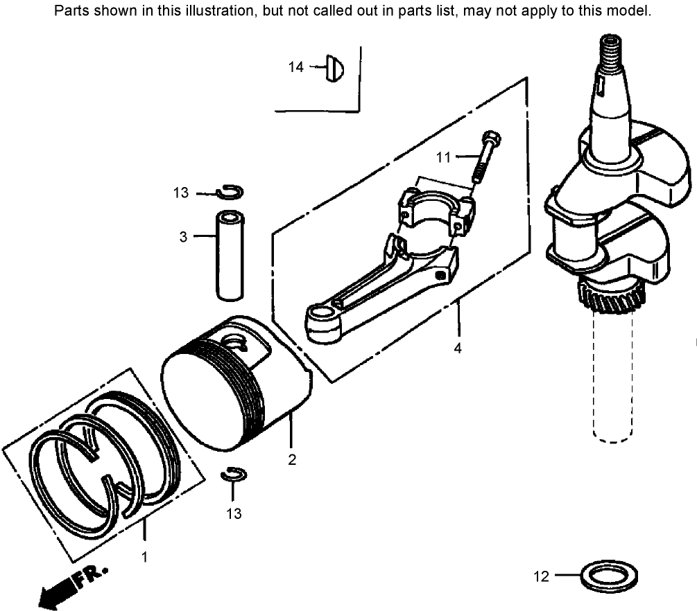 Crankshaft and Piston Assembly Honda GXV160K1-N1AH