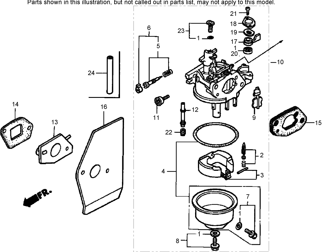 Carburetor Assembly Honda GXV160K1-N1AH