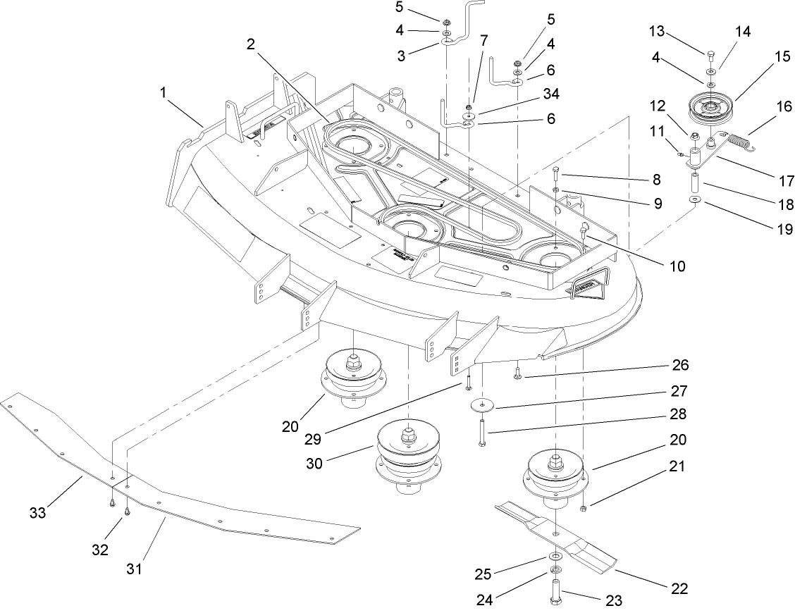 Spindle, Pulley and Belt Assembly