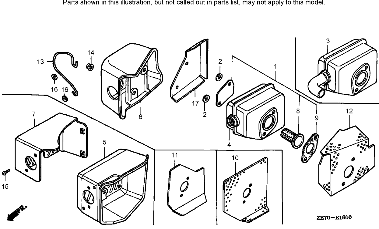 Muffler Assembly Honda GXV160K1-N1AH