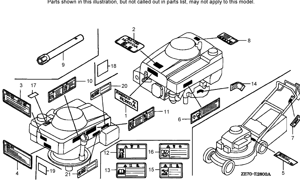 Decal Assembly Honda GXV160K1-N1AH