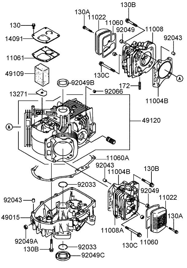 Cylinder/Crankcase Assembly  Kawasaki FH541V-BS04
