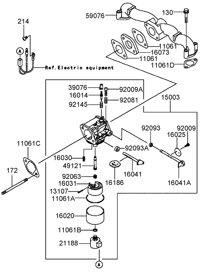 Carburetor Assembly  Kawasaki FH541V-BS04