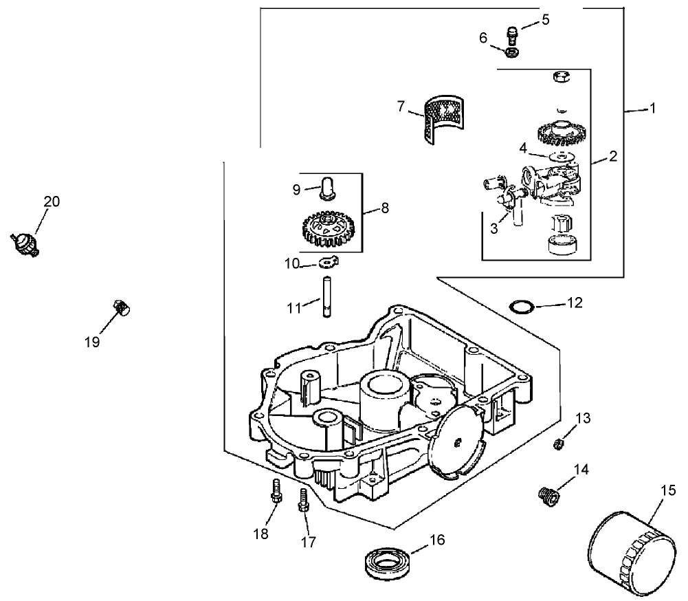 Oil Pan / Lubrication Assembly  Kohler CV20S-65601