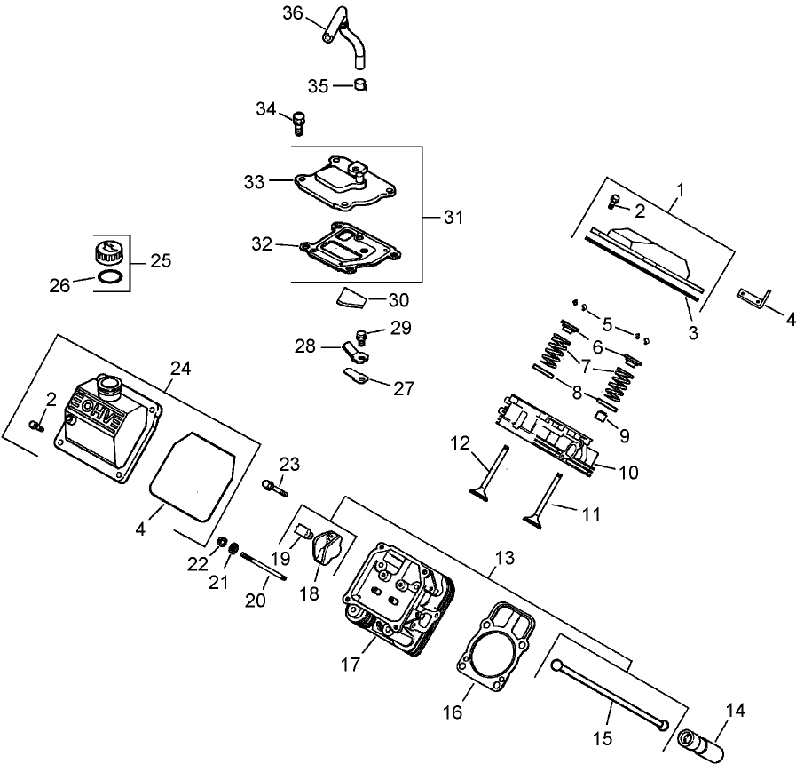 Head / Valve / Breather Assembly Kohler CH23S 76585