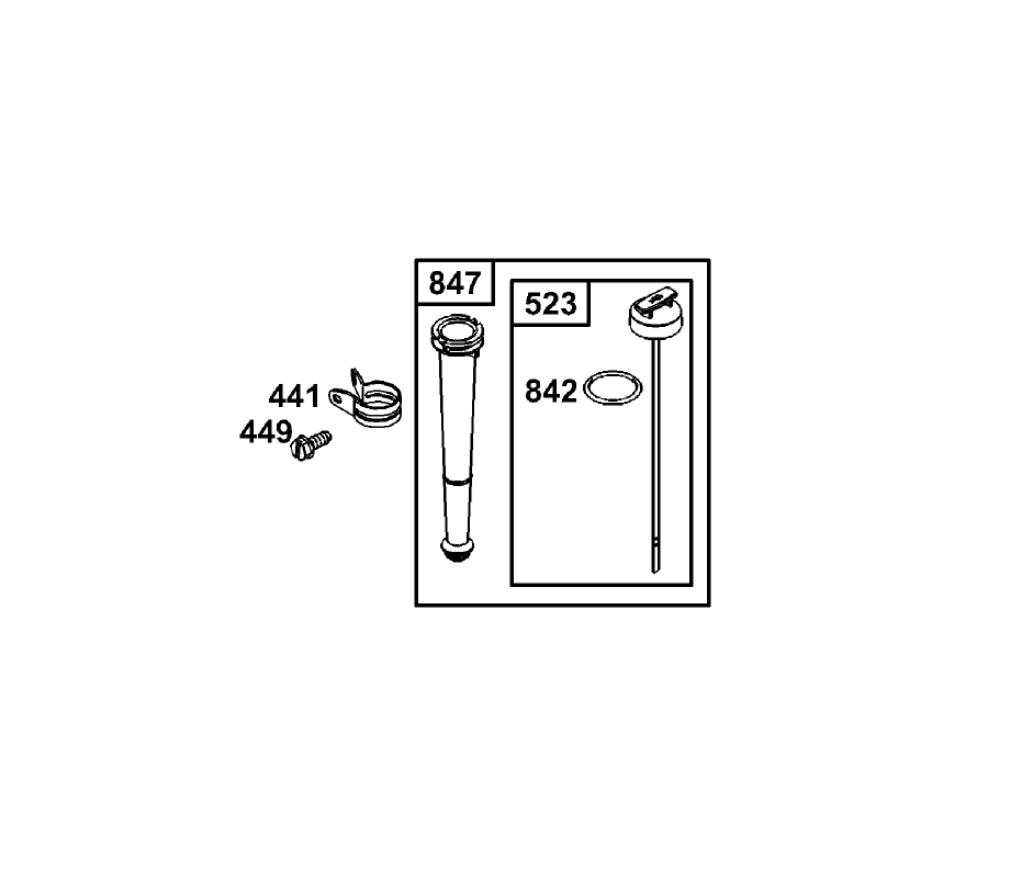Oil Filter, Tube and Pump Assembly  Engine Briggs and Stratton Model 126402-0245-E1