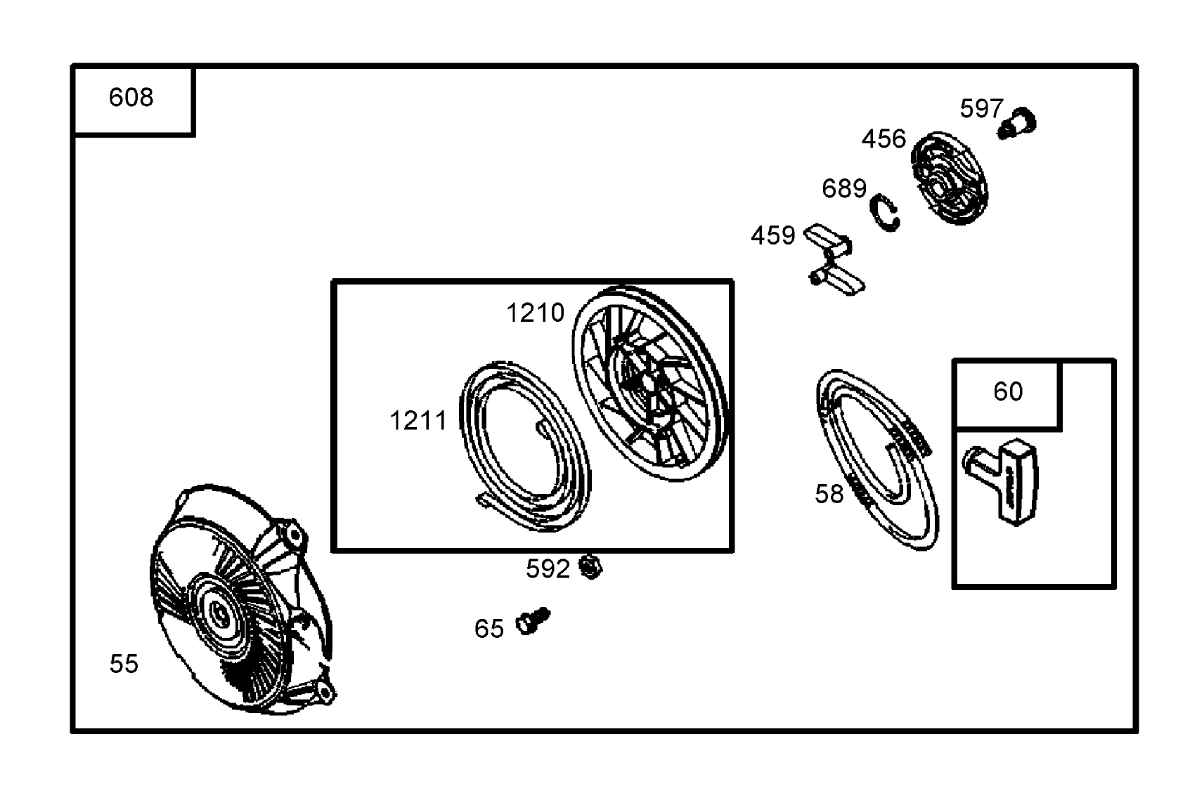 Starter Assembly  Engine Briggs and Stratton Model 126302-0245-E1