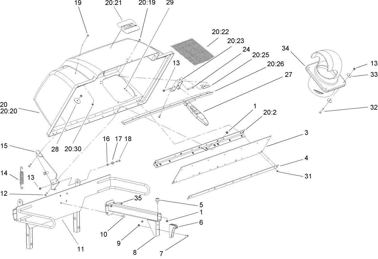 Bag Support and Hood Assembly