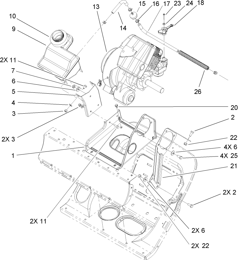 Engine and Frame Assembly