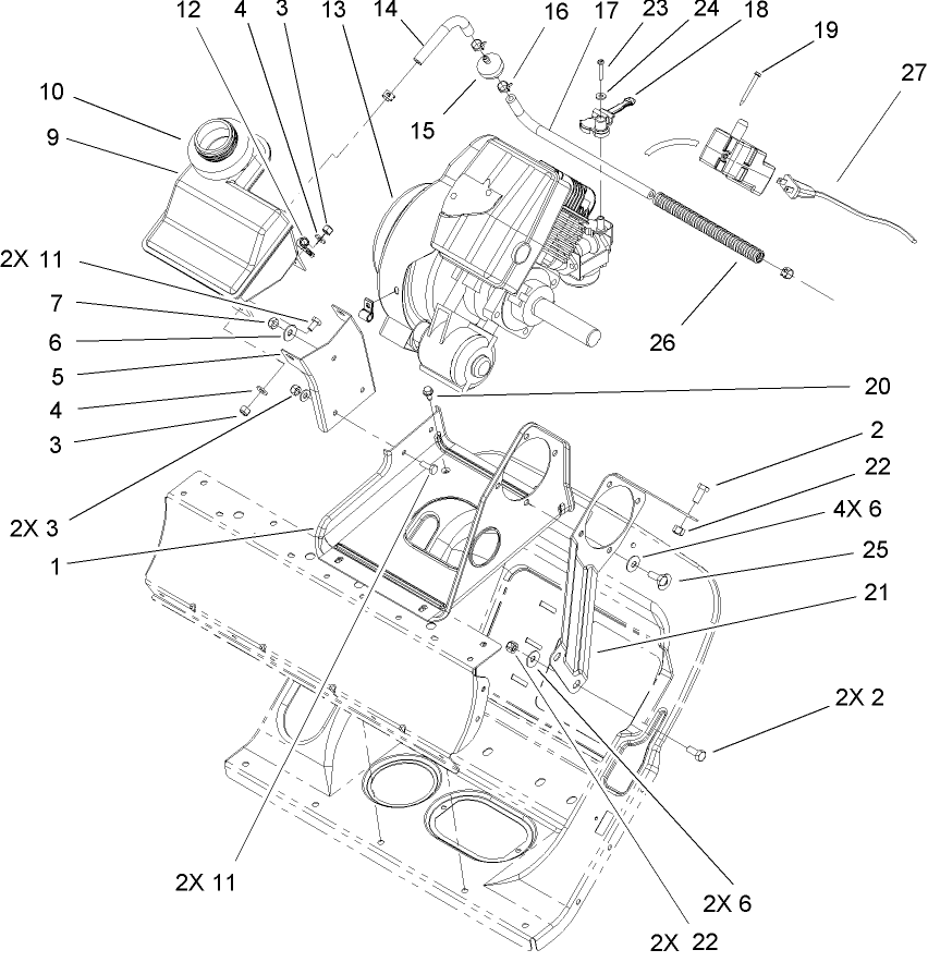 Engine and Frame Assembly