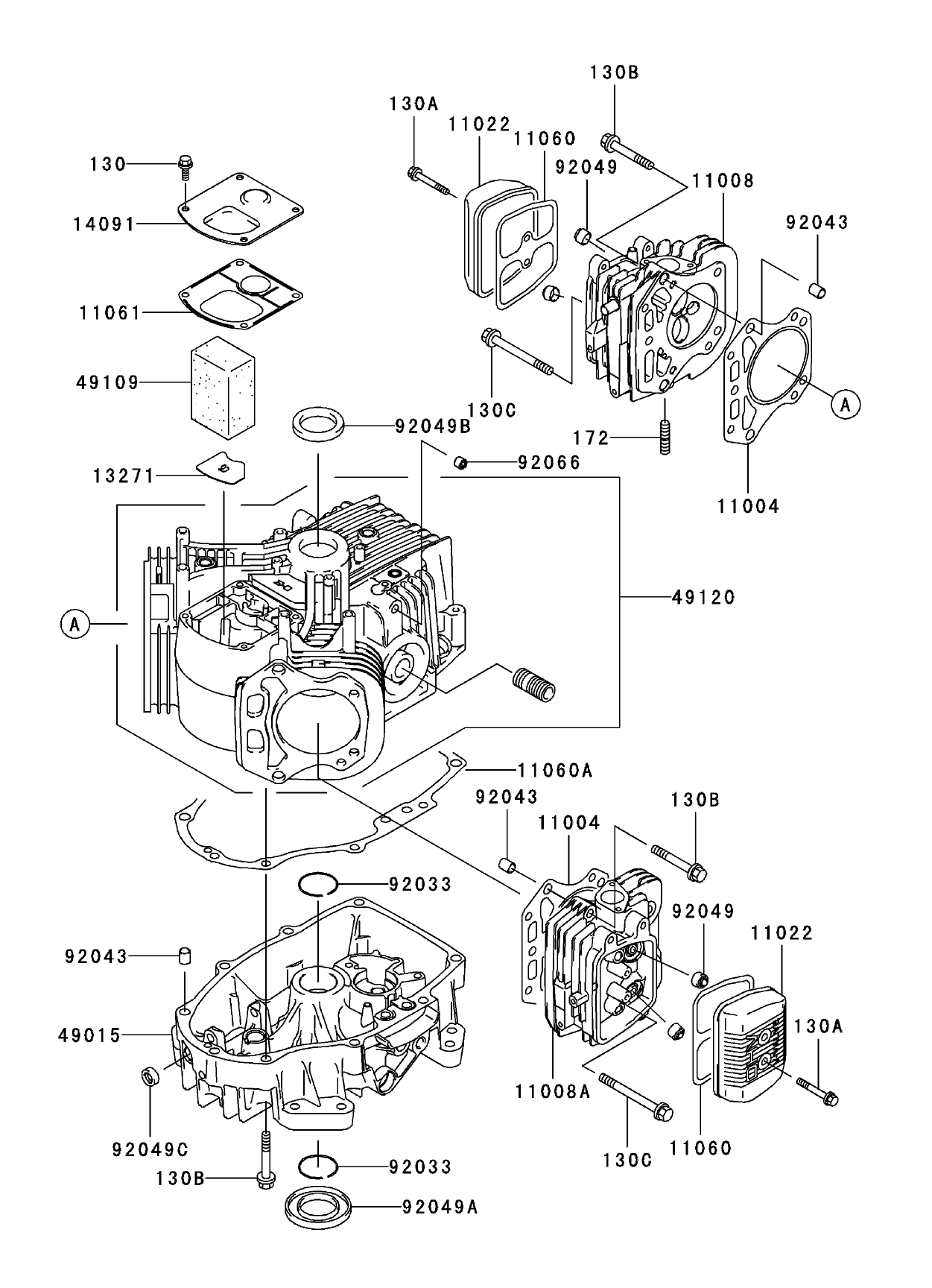 Cylinder / Crankcase Assembly Kawasaki FH580V AS29