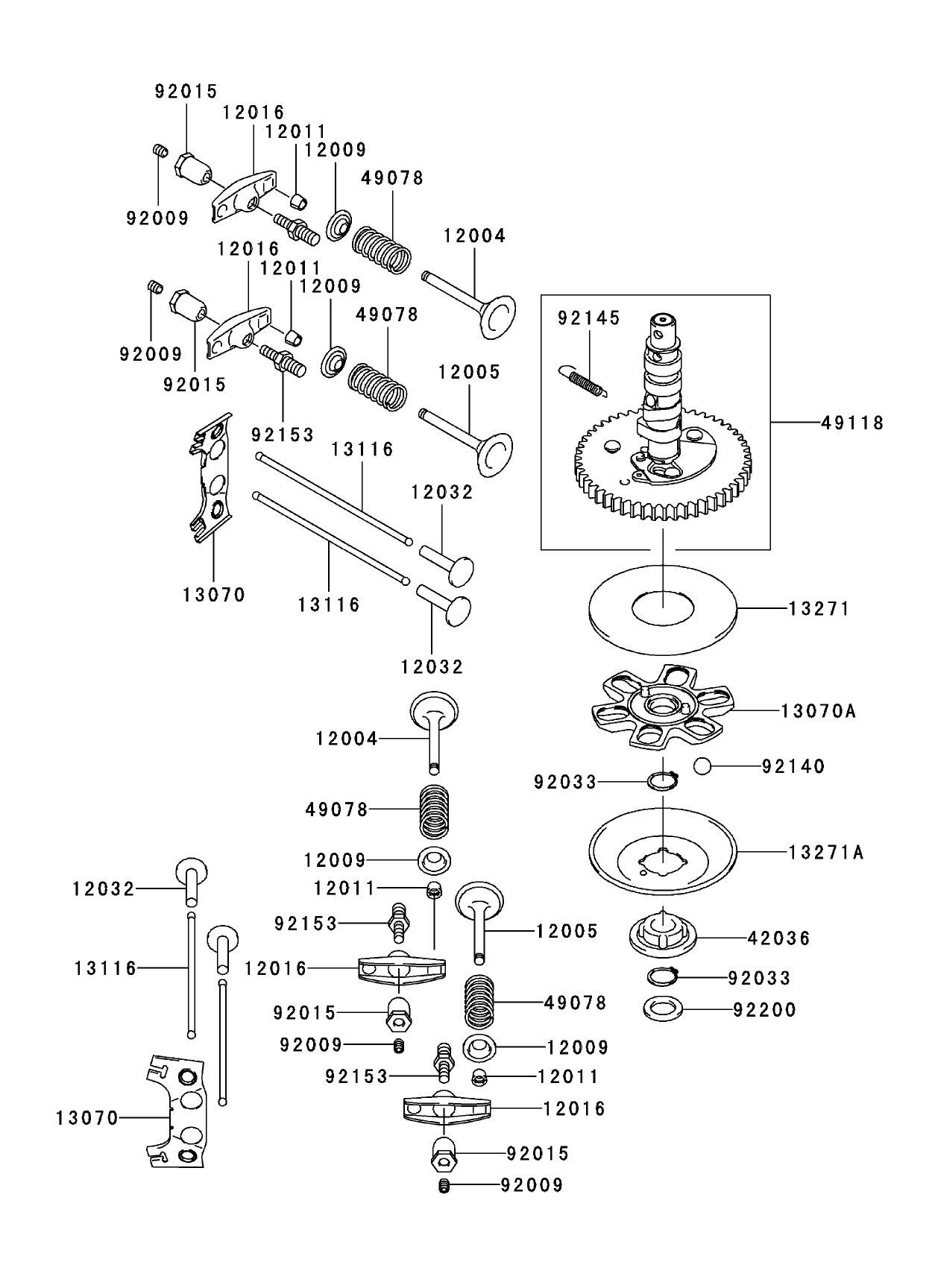 Valve / Camshaft Assembly Kawasaki FH580V AS29