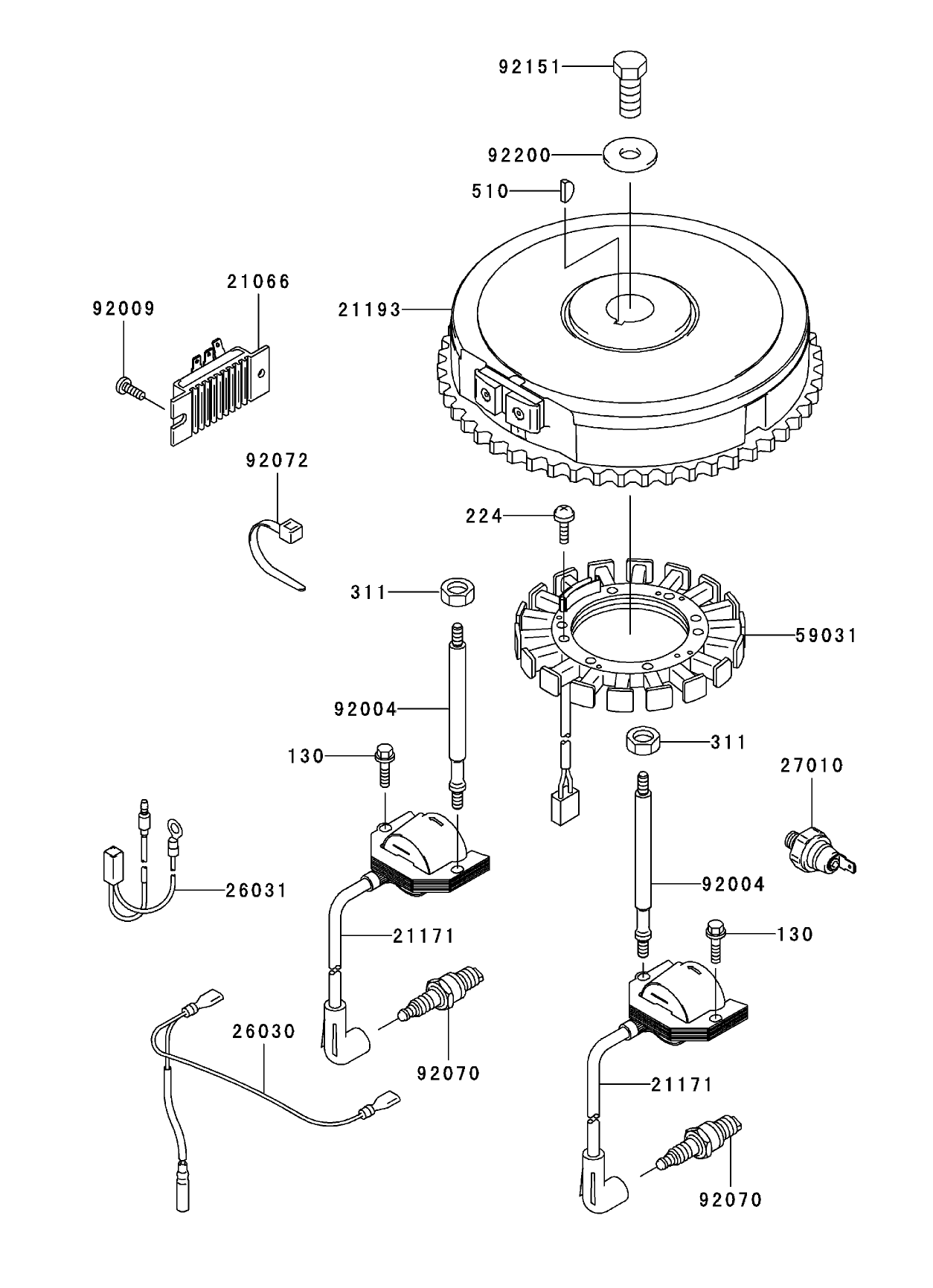 Electric Equipment Assembly Kawasaki FH580V AS29