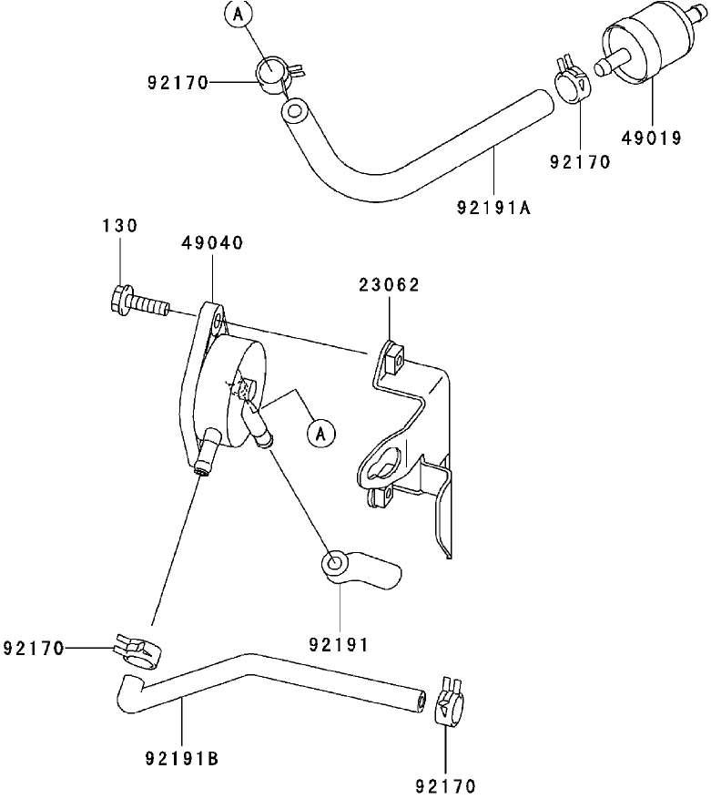 Fuel Tank / Fuel Valve Assembly Kawasaki FH580V AS30