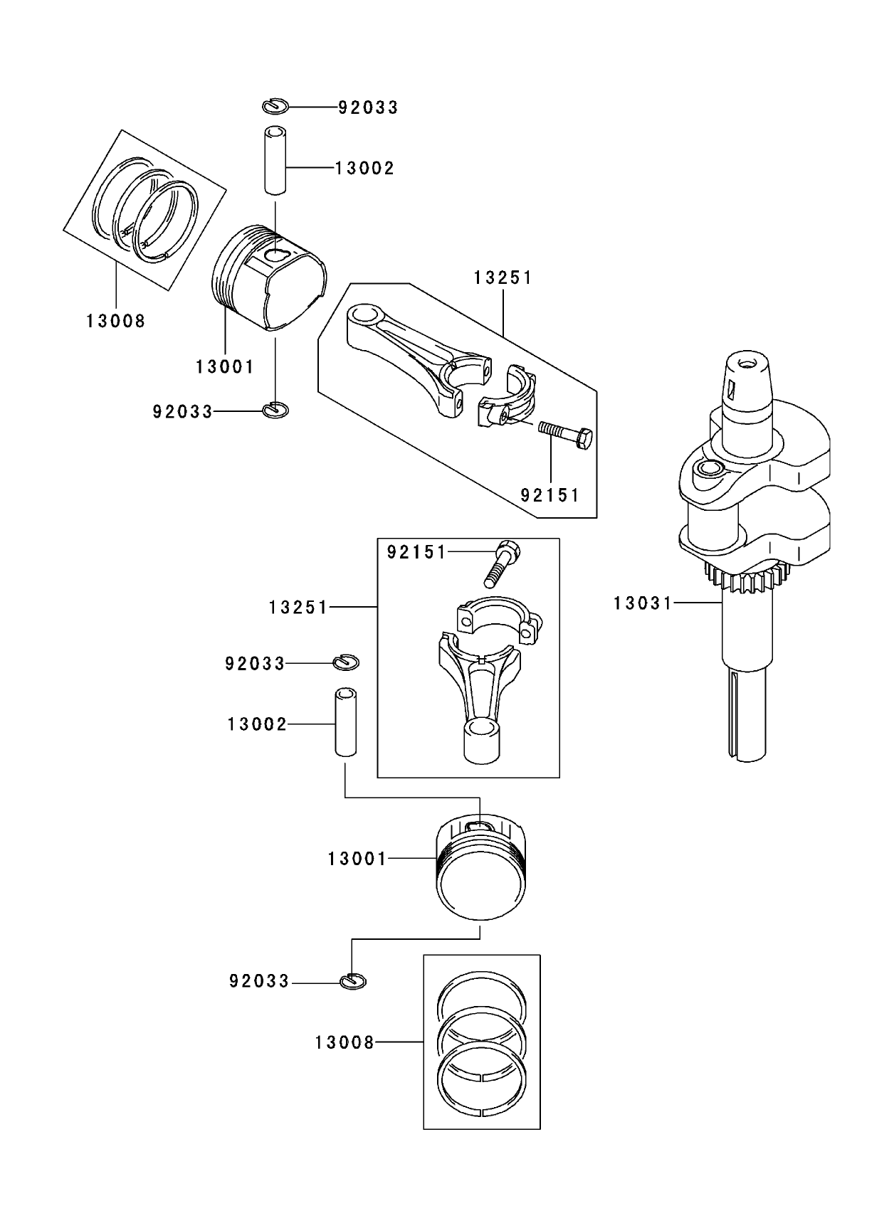 Piston / Crankshaft Assembly Kawasaki FH580V AS30
