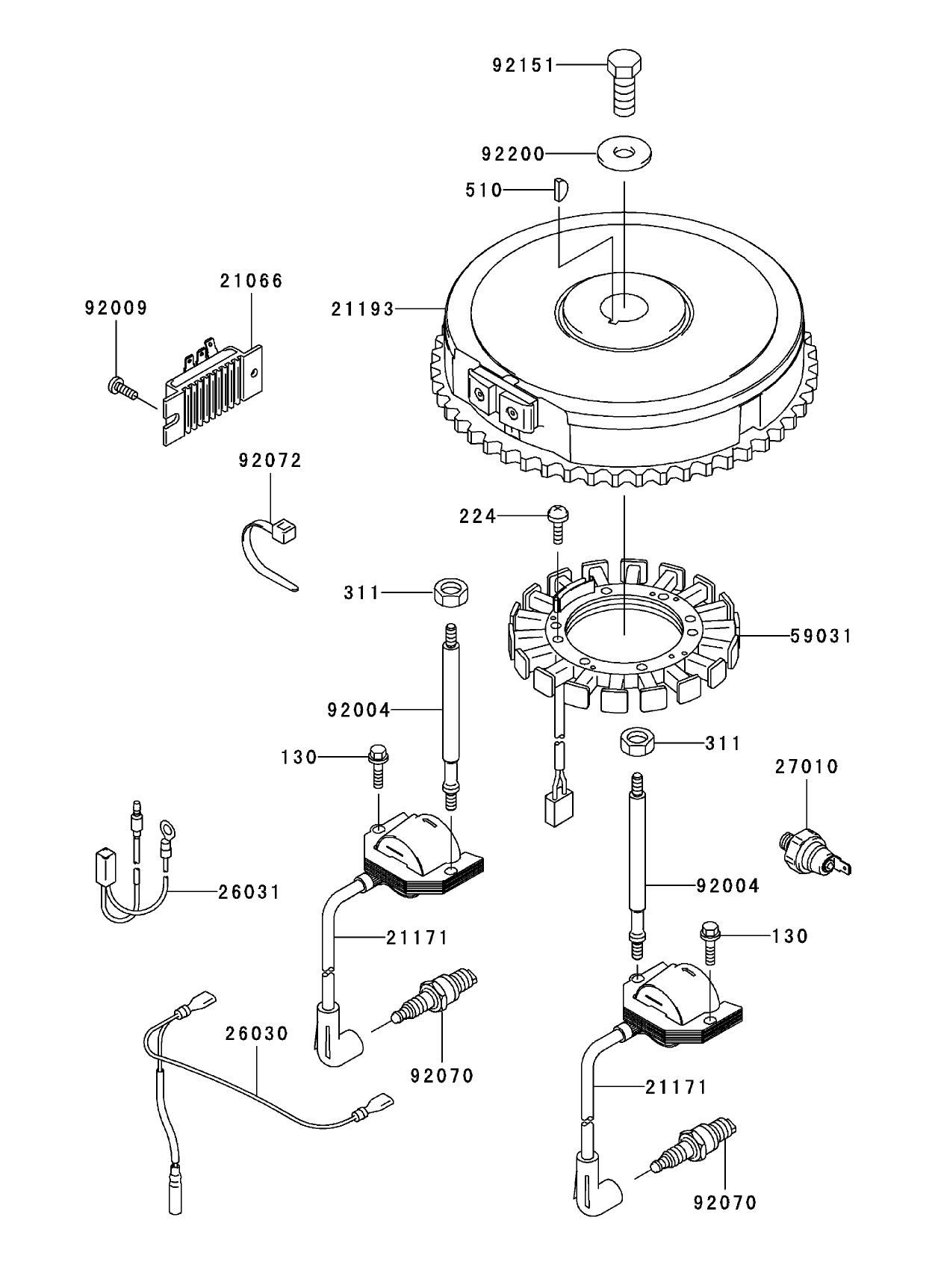Electric Equipment Assembly Kawasaki FH580V AS30
