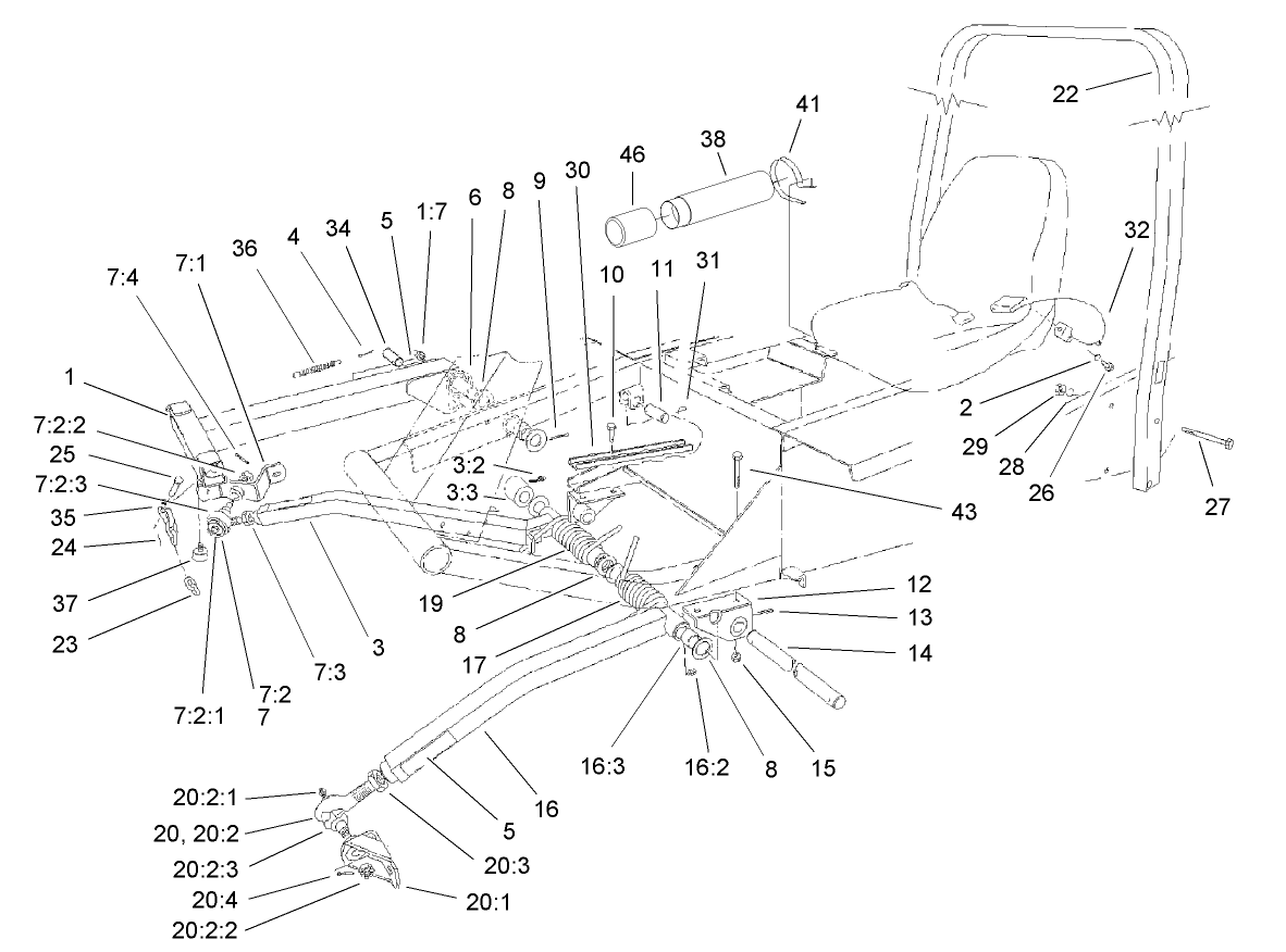 Push Arm and Roll-Over-Protection-System Assembly
