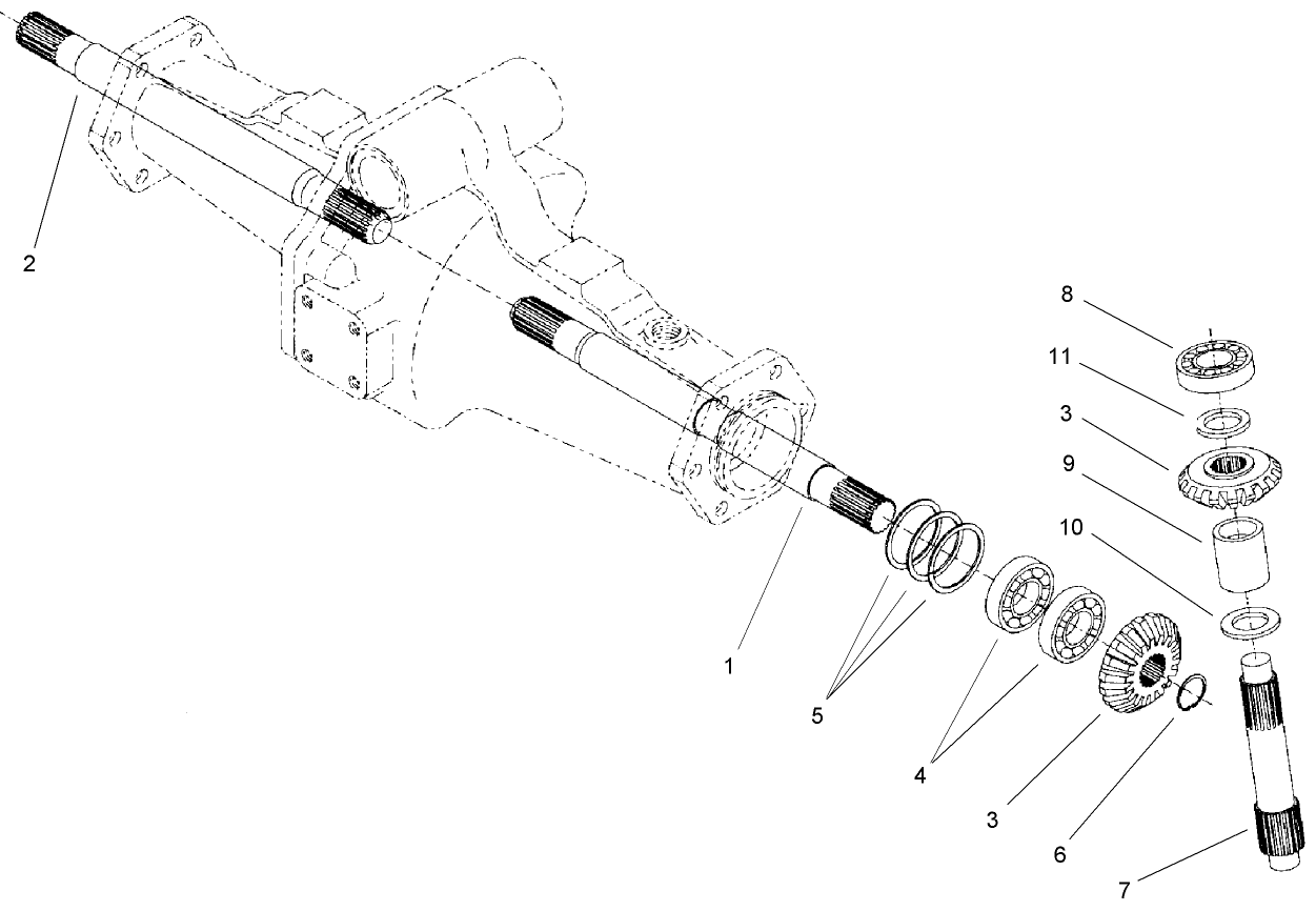 Bevel Gear Shaft Assembly Rear Axle Assembly No. 106-1120