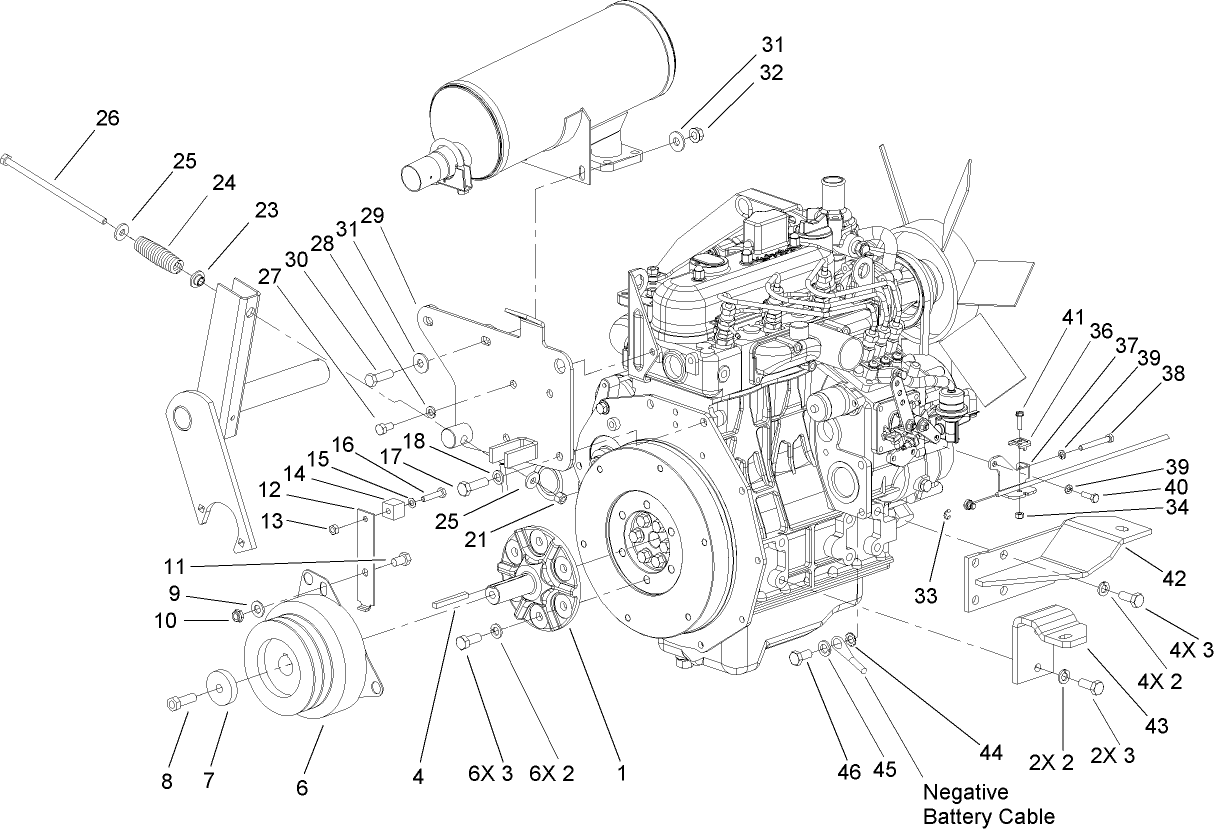 Engine and Clutch Hub Assembly
